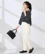 K6KFD03039 a.v.v(アー・ヴェ・ヴェ) ボーダードルマントップス【WEB限定】 ライトイエロー