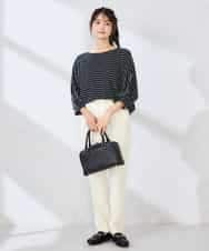 K6KFD03039 a.v.v(アー・ヴェ・ヴェ) ボーダードルマントップス【WEB限定】 ライトイエロー