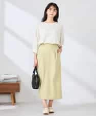 K6KFD03039 a.v.v(アー・ヴェ・ヴェ) ボーダードルマントップス【WEB限定】 ライトイエロー