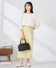 K6KFD03039 a.v.v(アー・ヴェ・ヴェ) ボーダードルマントップス【WEB限定】 ライトイエロー