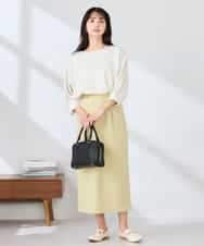 K6KFD03039 a.v.v(アー・ヴェ・ヴェ) ボーダードルマントップス【WEB限定】 ライトイエロー