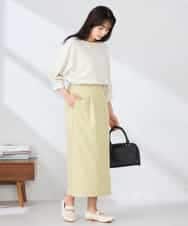 K6KFD03039 a.v.v(アー・ヴェ・ヴェ) ボーダードルマントップス【WEB限定】 ライトイエロー