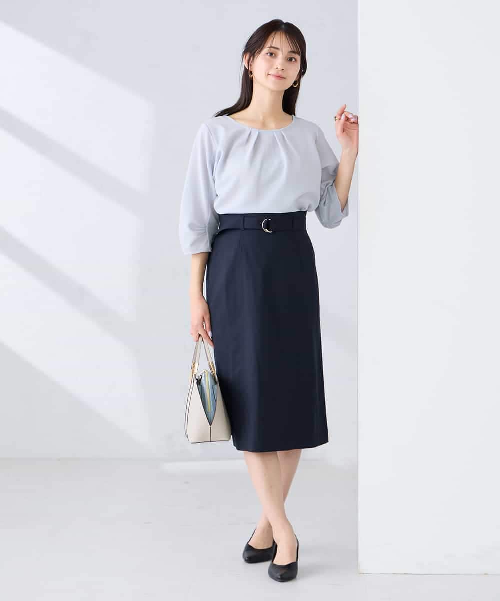 K6KFD04039 a.v.v(アー・ヴェ・ヴェ) 【WEB限定/洗える】タックスリーブカットソー ライトブルー