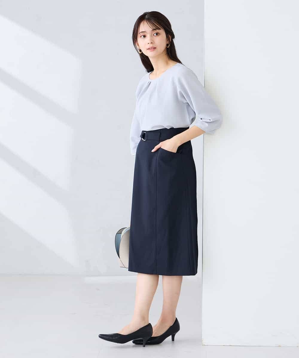 K6KFD04039 a.v.v(アー・ヴェ・ヴェ) 【WEB限定/洗える】タックスリーブカットソー ライトブルー