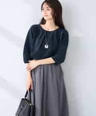 K6KFD04039 a.v.v(アー・ヴェ・ヴェ) 【WEB限定/洗える】タックスリーブカットソー ライトブルー