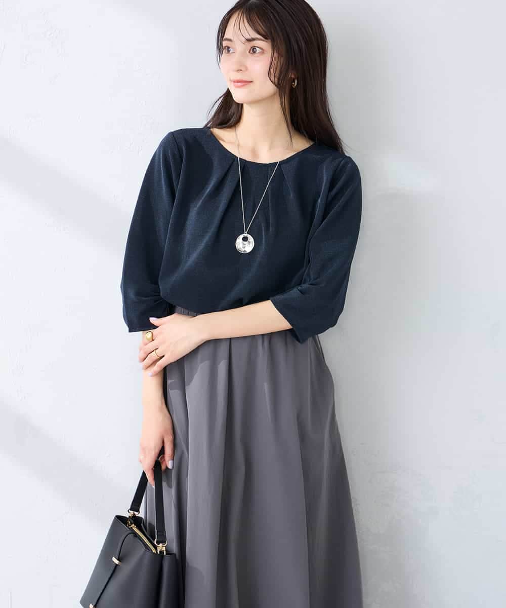 K6KFD04039 a.v.v(アー・ヴェ・ヴェ) 【WEB限定/洗える】タックスリーブカットソー ライトブルー