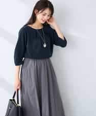 K6KFD04039 a.v.v(アー・ヴェ・ヴェ) 【WEB限定/洗える】タックスリーブカットソー ライトブルー