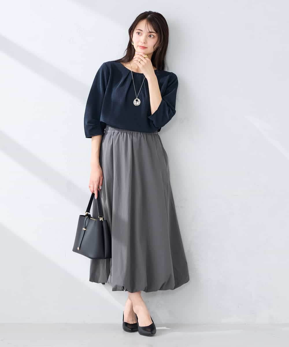 K6KFD04039 a.v.v(アー・ヴェ・ヴェ) 【WEB限定/洗える】タックスリーブカットソー ライトブルー