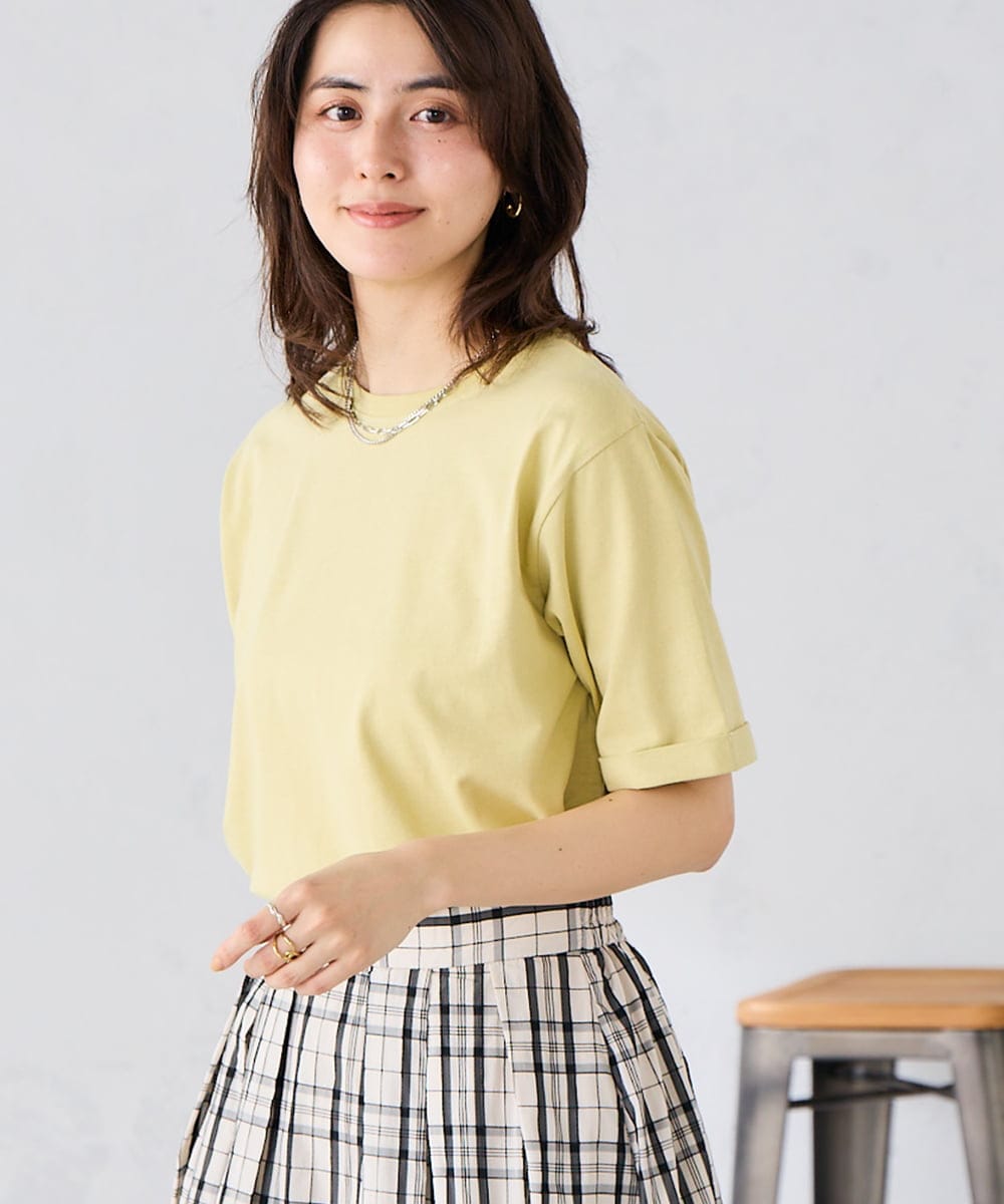 K6KGD30024 a.v.v 【接触冷感/UVカット/コットン100%/WEB限定】ロールアップハーフスリーブTシャツ