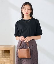 K6KGD30024 a.v.v(アー・ヴェ・ヴェ) 【接触冷感/UVカット/コットン100%/WEB限定】ロールアップハーフスリーブTシャツ ライトイエロー
