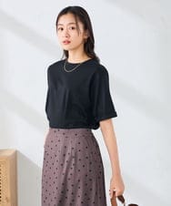 K6KGD30024 a.v.v(アー・ヴェ・ヴェ) 【接触冷感/UVカット/コットン100%/WEB限定】ロールアップハーフスリーブTシャツ ライトイエロー