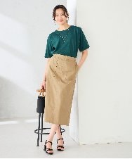 K6KGD30024 a.v.v(アー・ヴェ・ヴェ) 【接触冷感/UVカット/コットン100%/WEB限定】ロールアップハーフスリーブTシャツ ライトイエロー