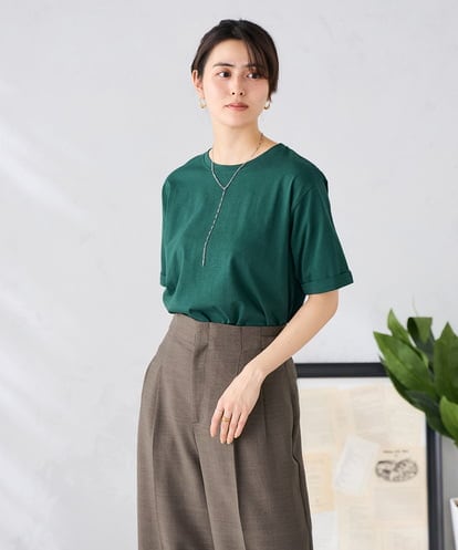 K6KGD30024 a.v.v 【接触冷感/UVカット/コットン100%/WEB限定】ロールアップハーフスリーブTシャツ