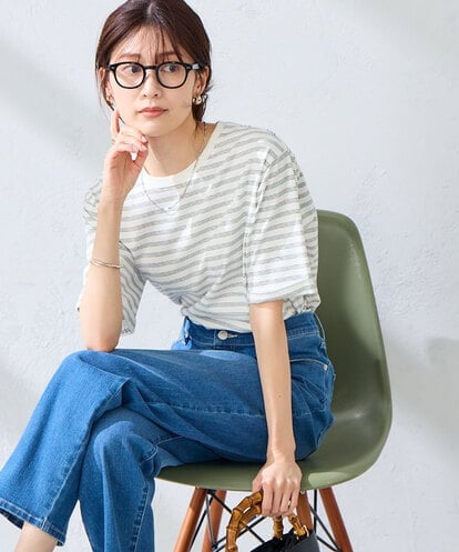 K6KGD30024 a.v.v 【接触冷感/UVカット/コットン100%/WEB限定】ロールアップハーフスリーブTシャツ