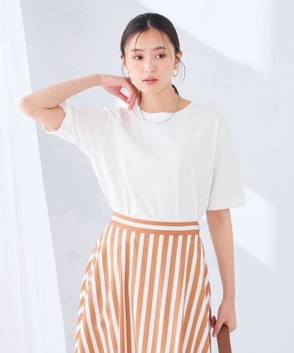 K6KGD30024 a.v.v 【接触冷感/UVカット/コットン100%/WEB限定】ロールアップハーフスリーブTシャツ