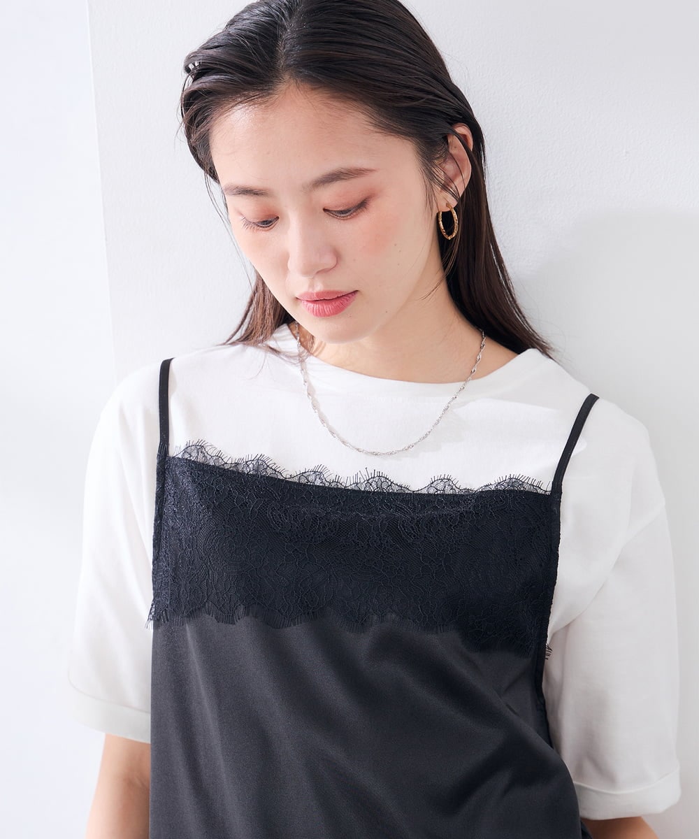 K6KGD30024 a.v.v(アー・ヴェ・ヴェ) 【接触冷感/UVカット/コットン100%/WEB限定】ロールアップハーフスリーブTシャツ ホワイト