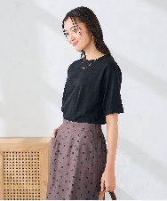 K6KGD30024 a.v.v(アー・ヴェ・ヴェ) 【接触冷感/UVカット/コットン100%/WEB限定】ロールアップハーフスリーブTシャツ ブラック