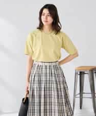 K6KGD30024 a.v.v(アー・ヴェ・ヴェ) 【接触冷感/UVカット/コットン100%/WEB限定】ロールアップハーフスリーブTシャツ ライトイエロー