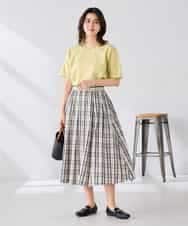 K6KGD30024 a.v.v(アー・ヴェ・ヴェ) 【接触冷感/UVカット/コットン100%/WEB限定】ロールアップハーフスリーブTシャツ ライトイエロー