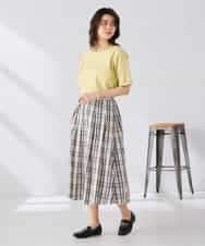 K6KGD30024 a.v.v(アー・ヴェ・ヴェ) 【接触冷感/UVカット/コットン100%/WEB限定】ロールアップハーフスリーブTシャツ ライトイエロー