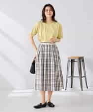 K6KGD30024 a.v.v(アー・ヴェ・ヴェ) 【接触冷感/UVカット/コットン100%/WEB限定】ロールアップハーフスリーブTシャツ ライトイエロー