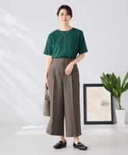 K6KGD30024 a.v.v(アー・ヴェ・ヴェ) 【接触冷感/UVカット/コットン100%/WEB限定】ロールアップハーフスリーブTシャツ ライトイエロー