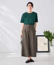 K6KGD30024 a.v.v(アー・ヴェ・ヴェ) 【接触冷感/UVカット/コットン100%/WEB限定】ロールアップハーフスリーブTシャツ ライトイエロー