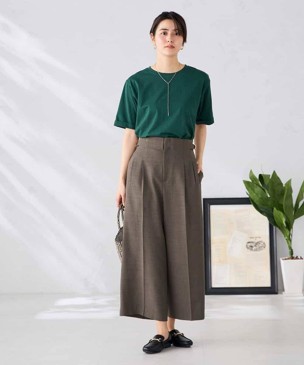 K6KGD30024 a.v.v(アー・ヴェ・ヴェ) 【接触冷感/UVカット/コットン100%/WEB限定】ロールアップハーフスリーブTシャツ ライトイエロー