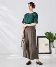 K6KGD30024 a.v.v(アー・ヴェ・ヴェ) 【接触冷感/UVカット/コットン100%/WEB限定】ロールアップハーフスリーブTシャツ ライトイエロー