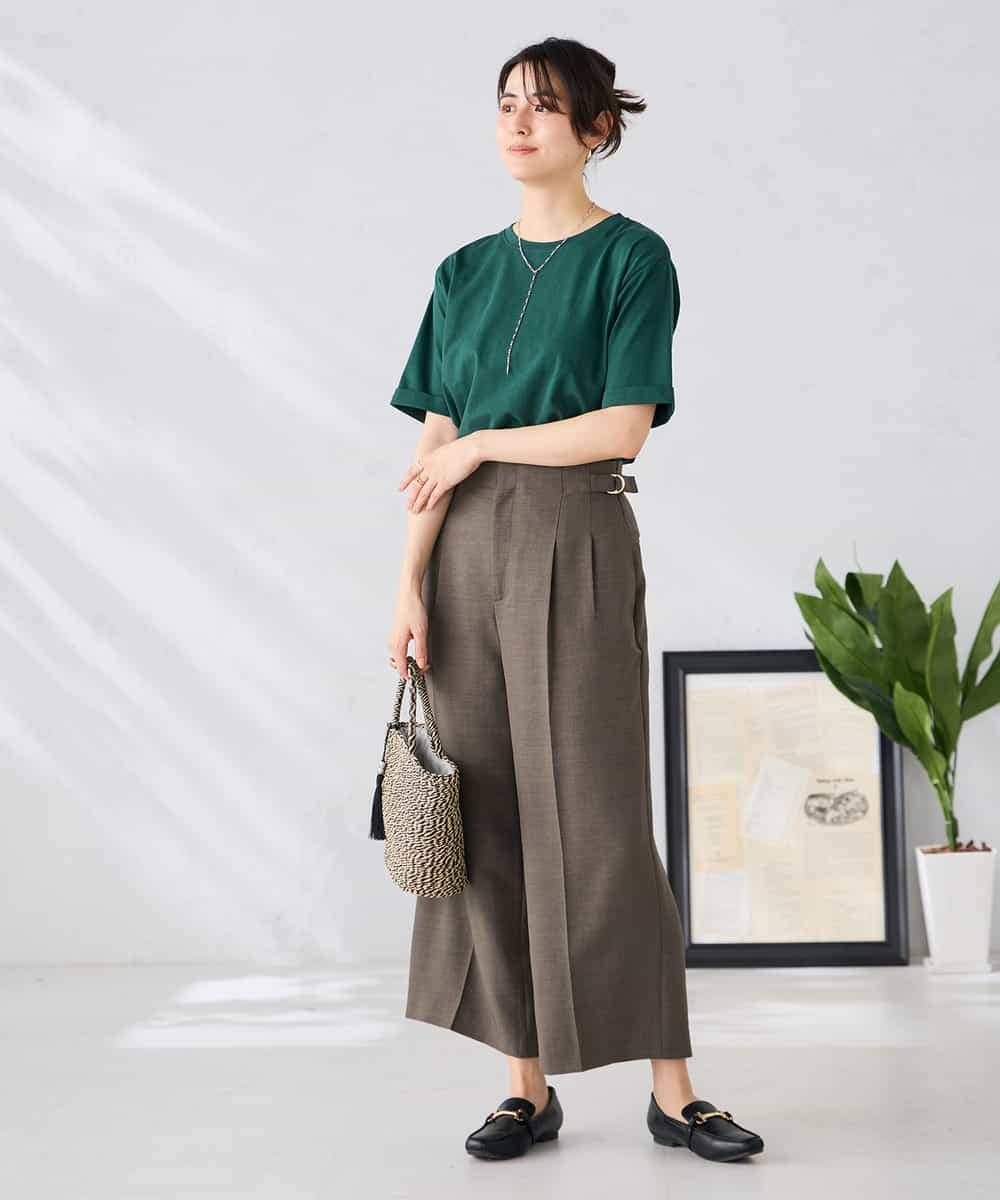 K6KGD30024 a.v.v(アー・ヴェ・ヴェ) 【接触冷感/UVカット/コットン100%/WEB限定】ロールアップハーフスリーブTシャツ ライトイエロー