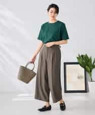 K6KGD30024 a.v.v(アー・ヴェ・ヴェ) 【接触冷感/UVカット/コットン100%/WEB限定】ロールアップハーフスリーブTシャツ ライトイエロー