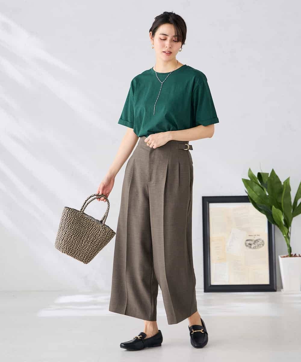 K6KGD30024 a.v.v(アー・ヴェ・ヴェ) 【接触冷感/UVカット/コットン100%/WEB限定】ロールアップハーフスリーブTシャツ ライトイエロー