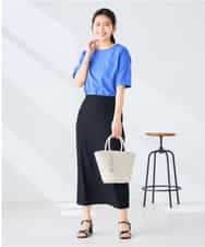 K6KGD30024 a.v.v(アー・ヴェ・ヴェ) 【接触冷感/UVカット/コットン100%/WEB限定】ロールアップハーフスリーブTシャツ ライトイエロー