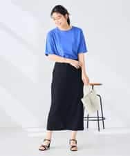 K6KGD30024 a.v.v(アー・ヴェ・ヴェ) 【接触冷感/UVカット/コットン100%/WEB限定】ロールアップハーフスリーブTシャツ ライトイエロー