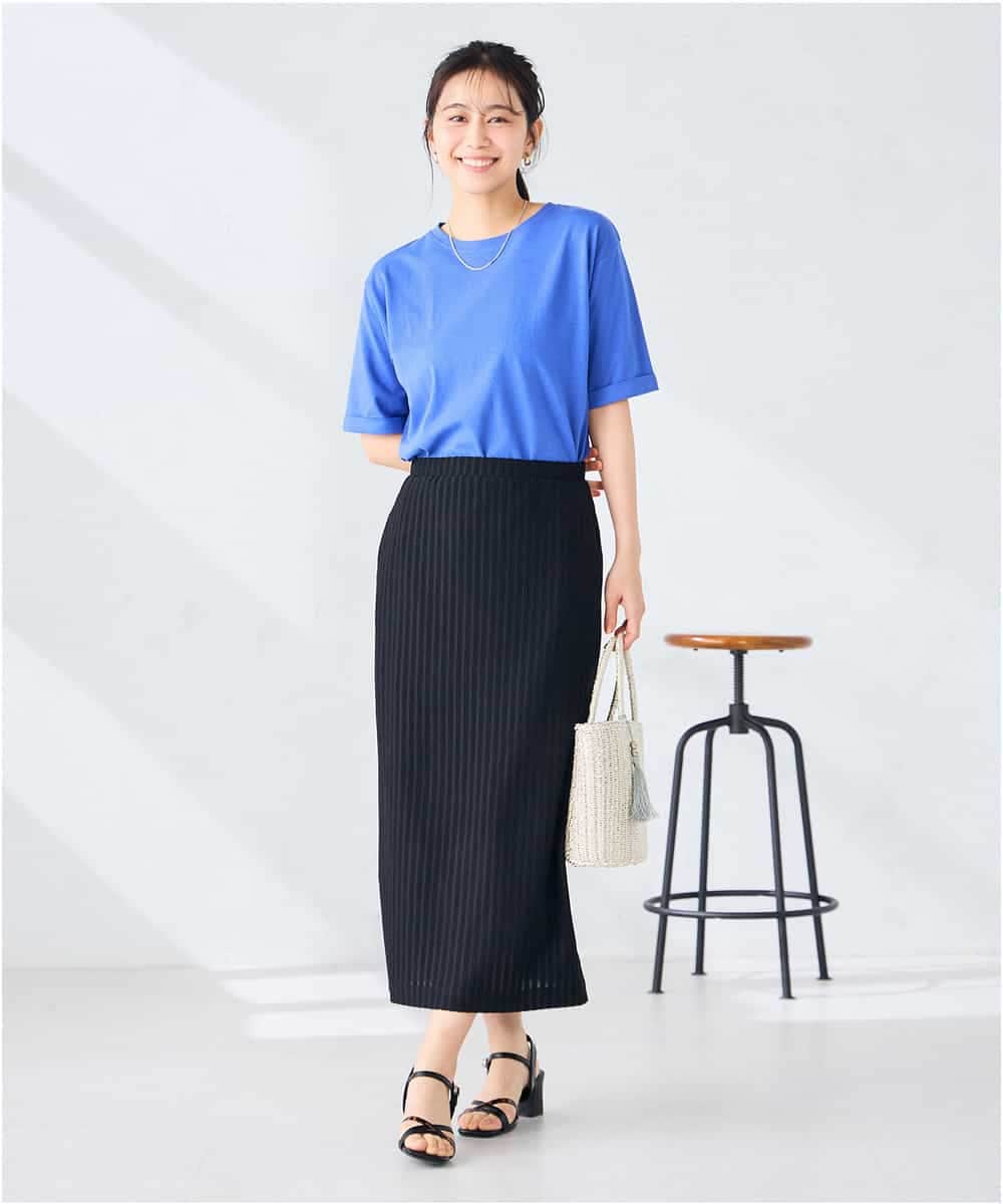 K6KGD30024 a.v.v(アー・ヴェ・ヴェ) 【接触冷感/UVカット/コットン100%/WEB限定】ロールアップハーフスリーブTシャツ ライトイエロー