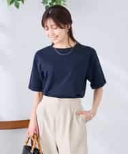 K6KGD30024 a.v.v(アー・ヴェ・ヴェ) 【接触冷感/UVカット/コットン100%/WEB限定】ロールアップハーフスリーブTシャツ ライトイエロー