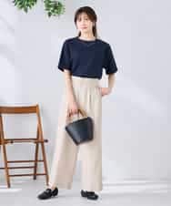 K6KGD30024 a.v.v(アー・ヴェ・ヴェ) 【接触冷感/UVカット/コットン100%/WEB限定】ロールアップハーフスリーブTシャツ ライトイエロー