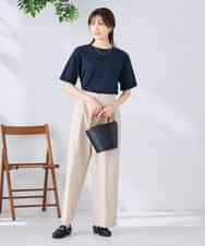 K6KGD30024 a.v.v(アー・ヴェ・ヴェ) 【接触冷感/UVカット/コットン100%/WEB限定】ロールアップハーフスリーブTシャツ ライトイエロー