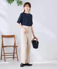 K6KGD30024 a.v.v(アー・ヴェ・ヴェ) 【接触冷感/UVカット/コットン100%/WEB限定】ロールアップハーフスリーブTシャツ ライトイエロー