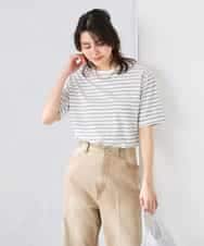 K6KGD30024 a.v.v(アー・ヴェ・ヴェ) 【接触冷感/UVカット/コットン100%/WEB限定】ロールアップハーフスリーブTシャツ ライトイエロー