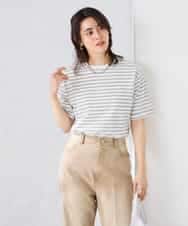 K6KGD30024 a.v.v(アー・ヴェ・ヴェ) 【接触冷感/UVカット/コットン100%/WEB限定】ロールアップハーフスリーブTシャツ ライトイエロー