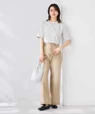 K6KGD30024 a.v.v(アー・ヴェ・ヴェ) 【接触冷感/UVカット/コットン100%/WEB限定】ロールアップハーフスリーブTシャツ ライトイエロー