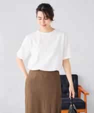 K6KGD30024 a.v.v(アー・ヴェ・ヴェ) 【接触冷感/UVカット/コットン100%/WEB限定】ロールアップハーフスリーブTシャツ ライトイエロー