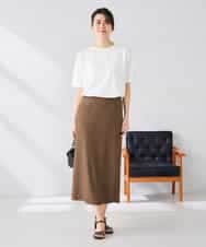 K6KGD30024 a.v.v(アー・ヴェ・ヴェ) 【接触冷感/UVカット/コットン100%/WEB限定】ロールアップハーフスリーブTシャツ ライトイエロー