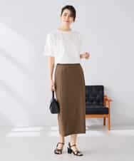 K6KGD30024 a.v.v(アー・ヴェ・ヴェ) 【接触冷感/UVカット/コットン100%/WEB限定】ロールアップハーフスリーブTシャツ ライトイエロー