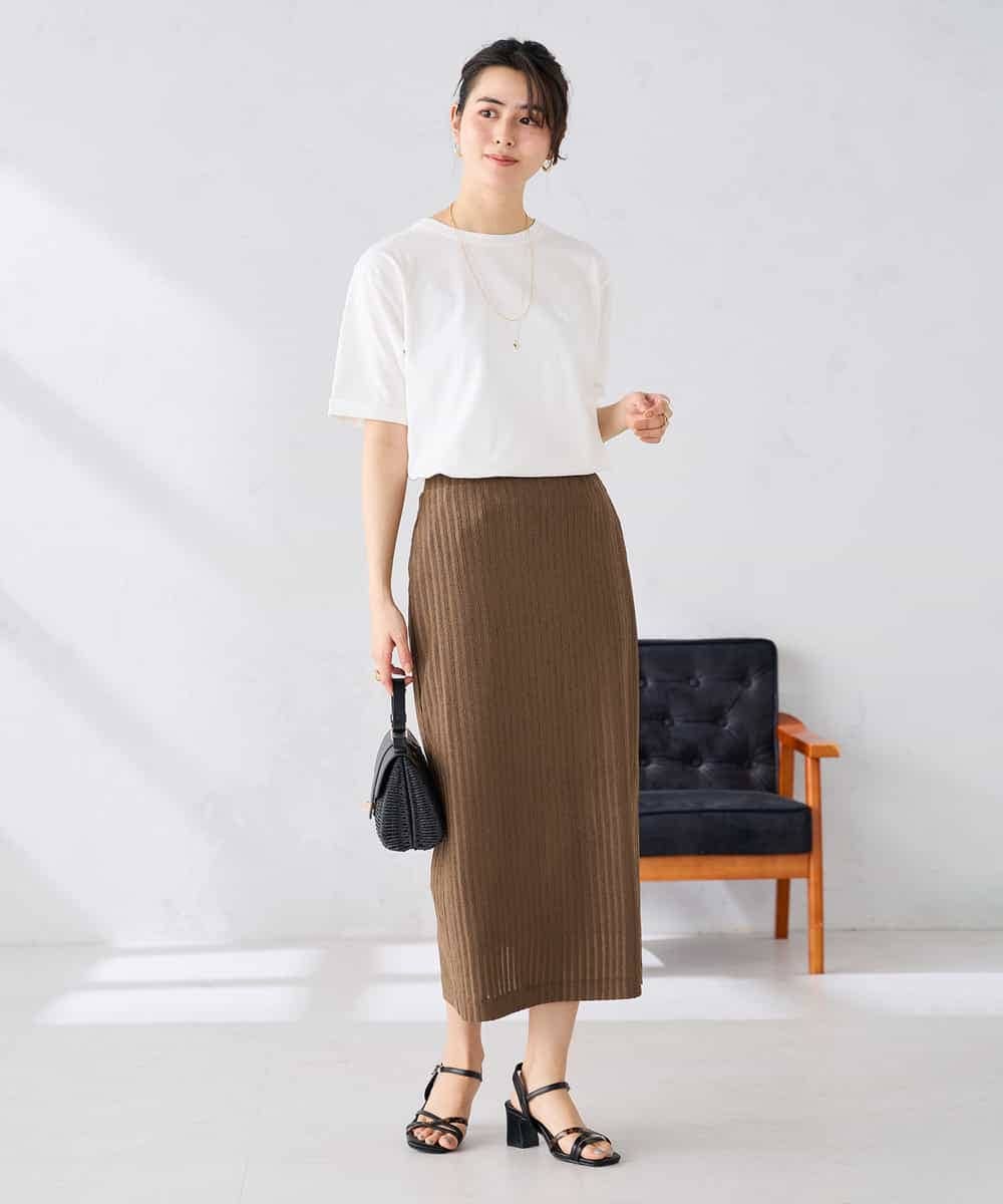 K6KGD30024 a.v.v(アー・ヴェ・ヴェ) 【接触冷感/UVカット/コットン100%/WEB限定】ロールアップハーフスリーブTシャツ ライトイエロー