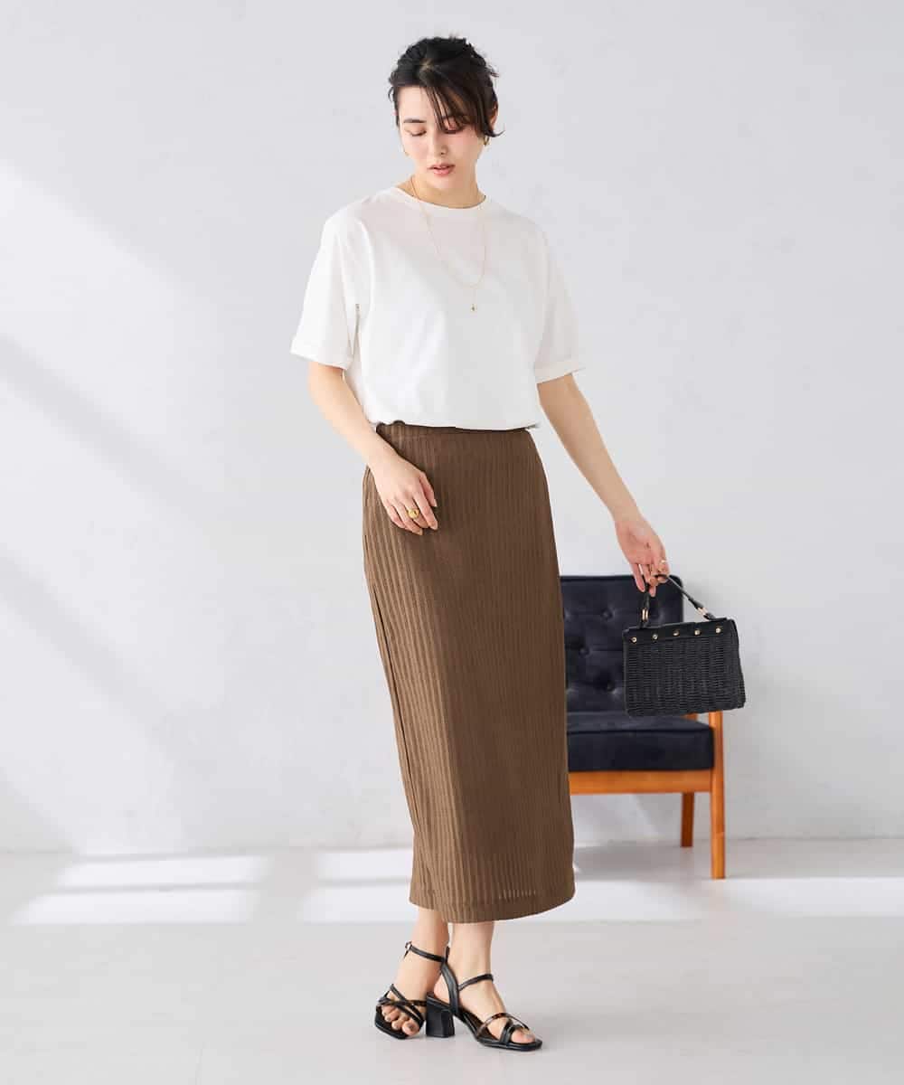 K6KGD30024 a.v.v(アー・ヴェ・ヴェ) 【接触冷感/UVカット/コットン100%/WEB限定】ロールアップハーフスリーブTシャツ ライトイエロー