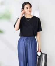 K6KGD30024 a.v.v(アー・ヴェ・ヴェ) 【接触冷感/UVカット/コットン100%/WEB限定】ロールアップハーフスリーブTシャツ ライトイエロー