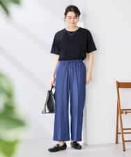 K6KGD30024 a.v.v(アー・ヴェ・ヴェ) 【接触冷感/UVカット/コットン100%/WEB限定】ロールアップハーフスリーブTシャツ ライトイエロー