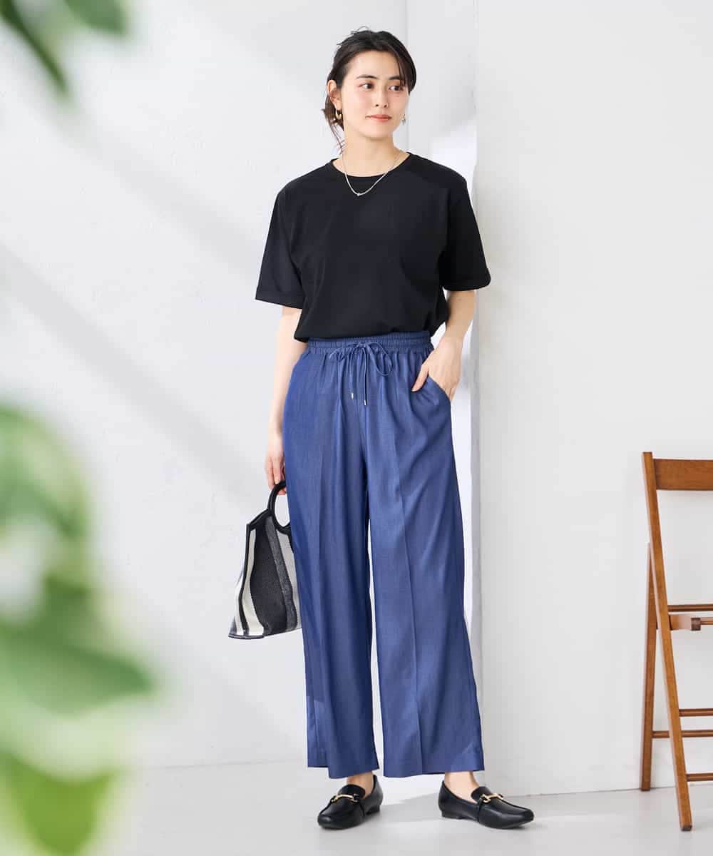 K6KGD30024 a.v.v(アー・ヴェ・ヴェ) 【接触冷感/UVカット/コットン100%/WEB限定】ロールアップハーフスリーブTシャツ ライトイエロー